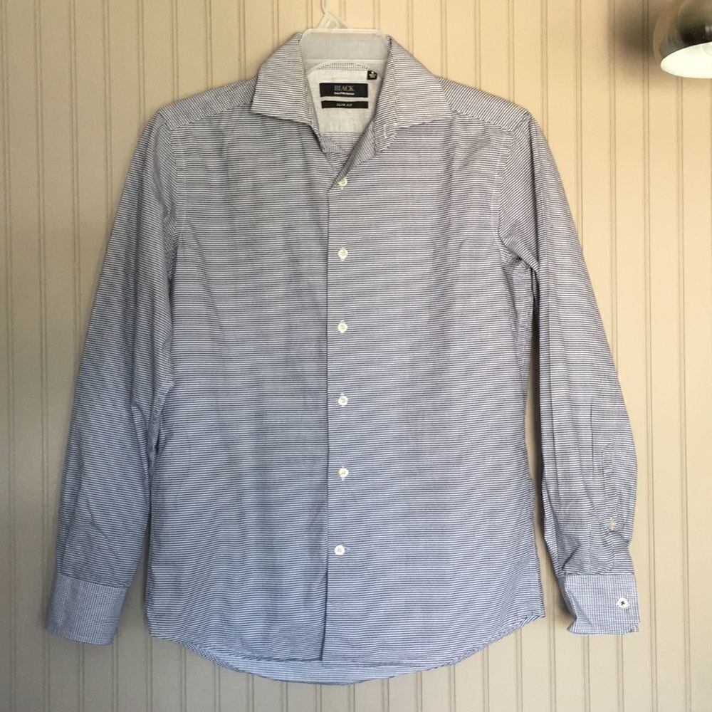 Black Saks Fifth Avenue slim fit dress shirt S